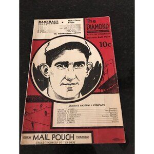 Vtg 1934 THE DIAMOND Detroit Ball Park Score Card Detroit Tigers v Philadelphia